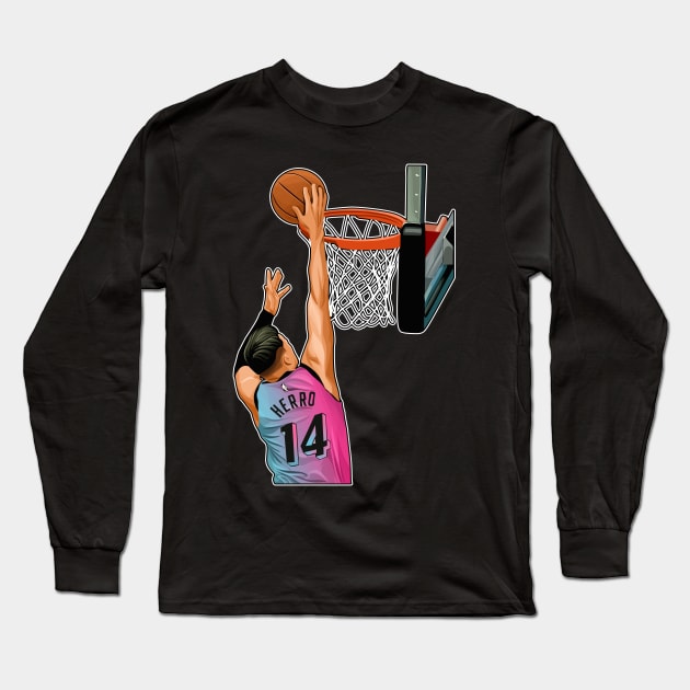 Tyler Herro #14 Reaction Long Sleeve T-Shirt by 40yards